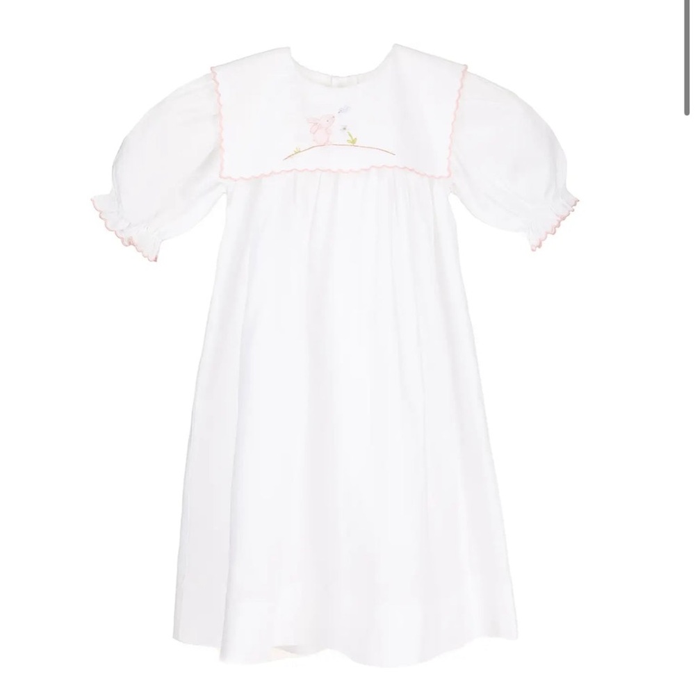 LENORA BY DINA YANG Baby Sailor Bunny Cotton Daygown Pink